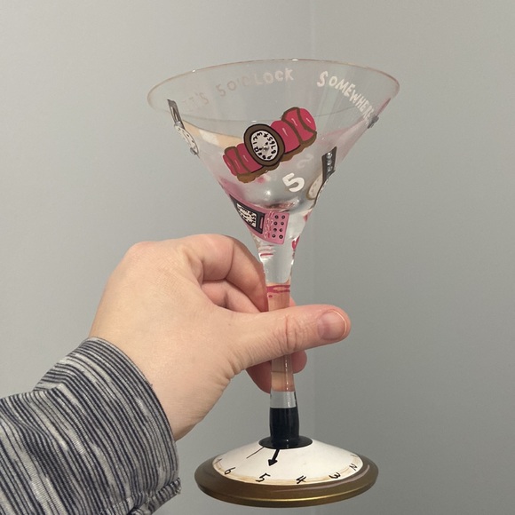 Lolita 5 o'clock somewhere 7 ounce martini collection glass NIB but missing lid - Picture 5 of 14